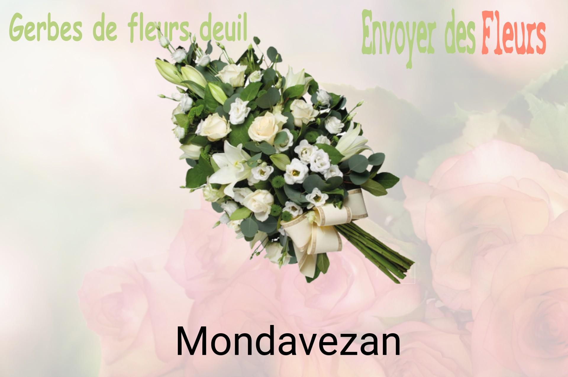 Gerbe de fleurs de deuil livrée à Mondavezan